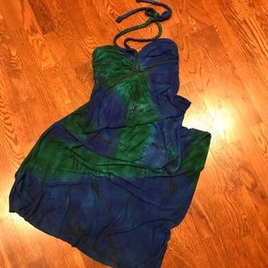T-Bags tie dye maxi halter dress S